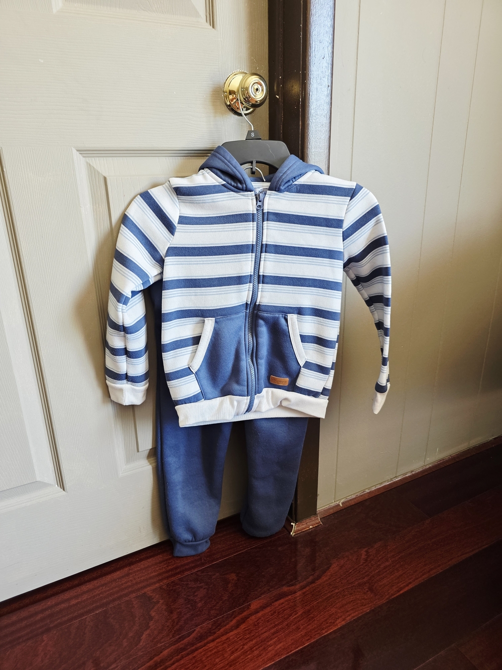 Original Penguin Blue & White Striped Hoodie with Solid Blue Joggers